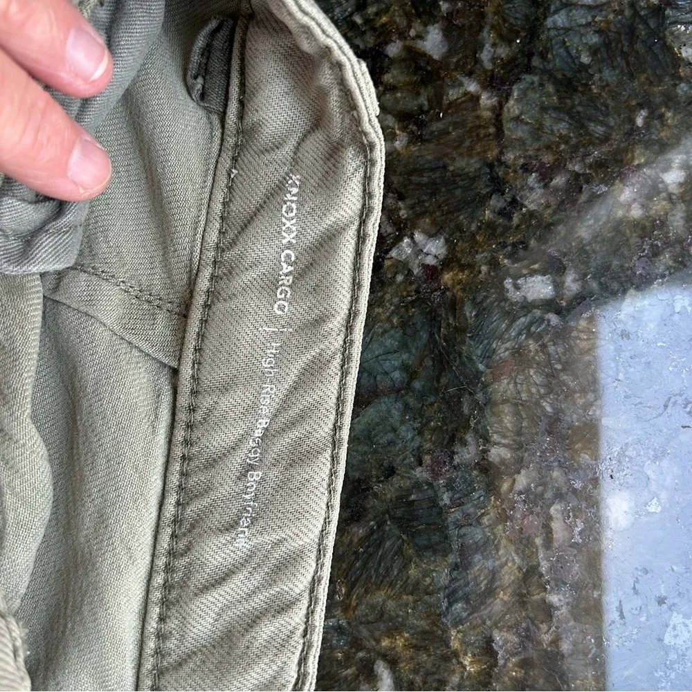 AG Los Angeles Knoxx Cargo High Rise Baggy Boyfriend green pants. Grunge utility - Picture 15 of 16